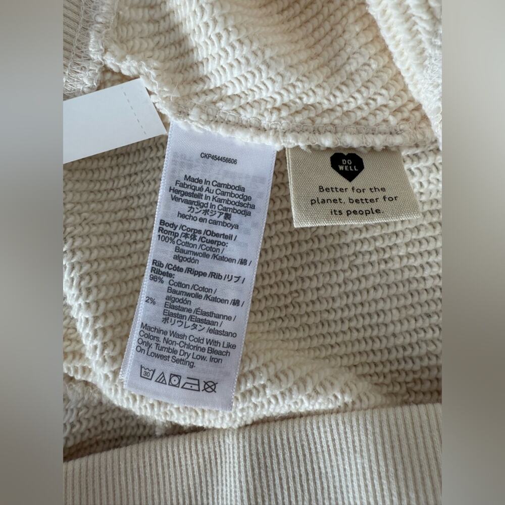 NWT Madewell MWL Airyterry Stitched Pocket Tapered Sweatpants Cream Size 2X - Picture 9 of 12